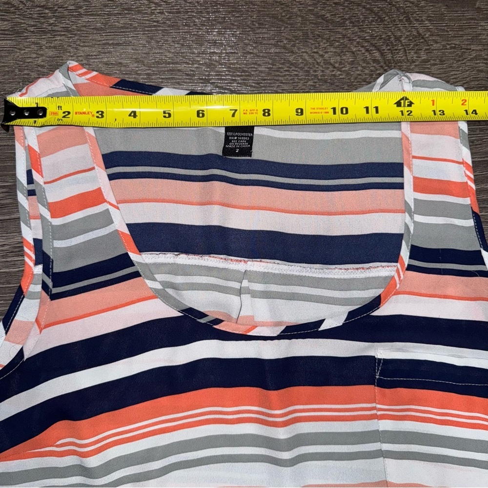 *3 for $15* Torrid Striped Tank Top Blue/ Orange Lightweight Size 2/2X - Picture 9 of 13